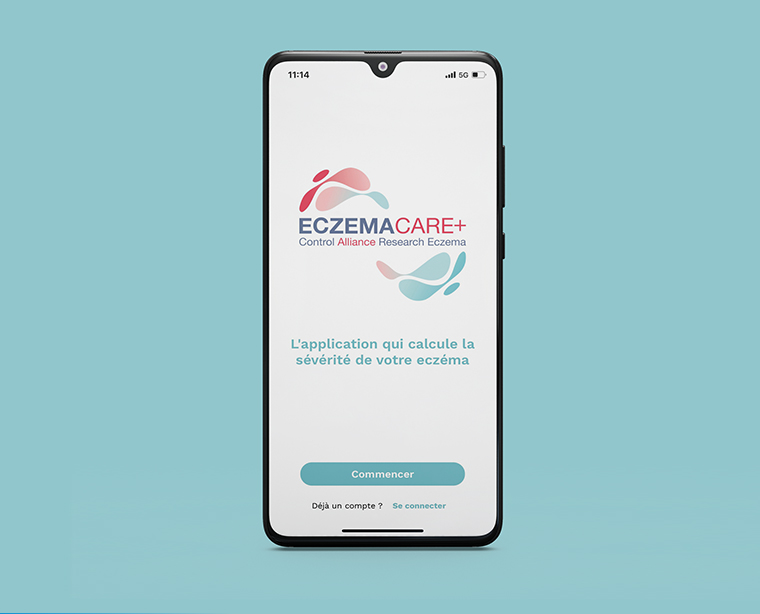 aplicação Eczema Care + móvel